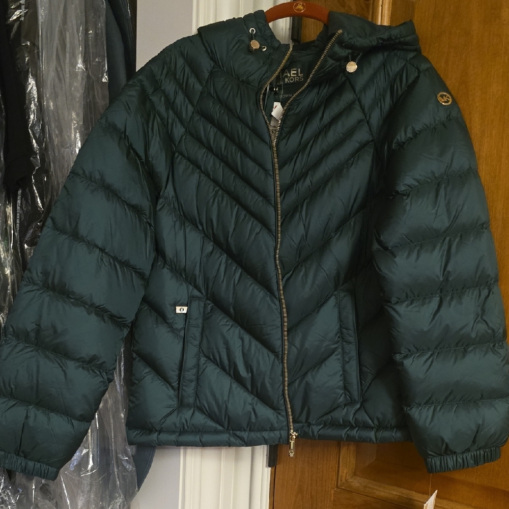 Michael Kors Teal Quilted Jacket